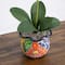 2ft. Artificial Orchid Arrangement in Handmade Mexican Talavera Ceramic Planter